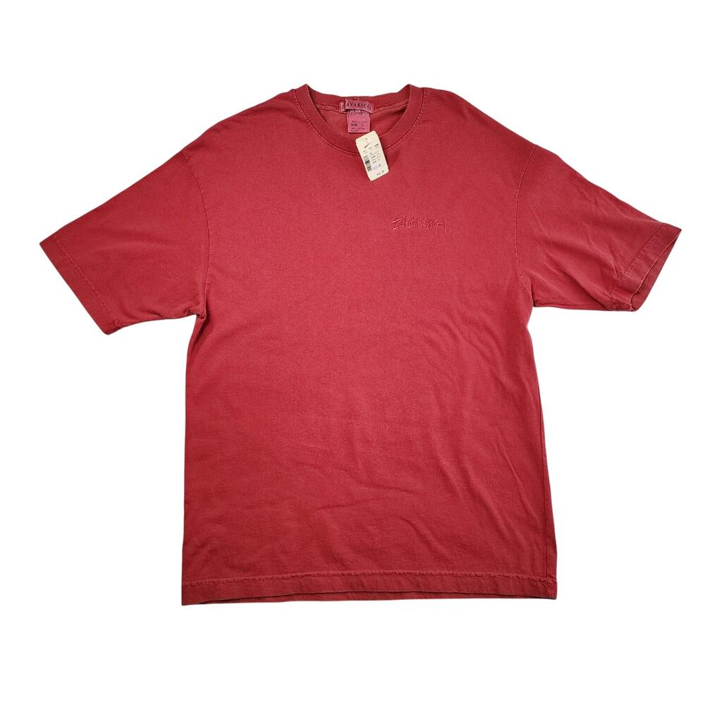 Vintage 90s Z. Cavaricci Embroidered Logo T Shirt Red Size Small NWT